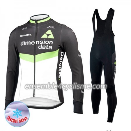 Tenue Maillot M/L + Collant à Bretelles 2017 Dimension Data Hiver Thermal Fleece N001